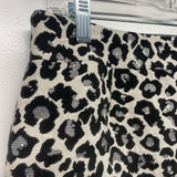 Halogen Women's Size 8 White-Black Animal Print Pencil-Knee Skirt