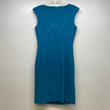 Calvin Klein Size 8-M Women's Turquoise Solid Sheath Dress