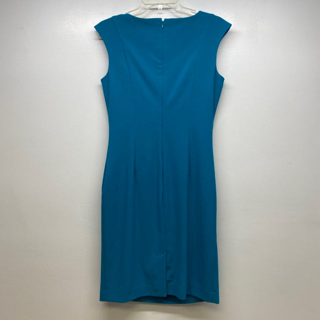 Calvin Klein Size 8-M Women's Turquoise Solid Sheath Dress