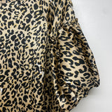 French Connection Size L Women's tan- black Animal Print Short Sleeve Top