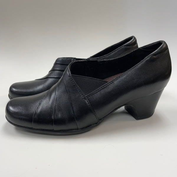 Clarks Size 7 Women's Black Solid Heel Shoes