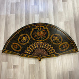 Wood Fan Shape Hand painted Lacquered Wall Decor