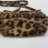 Guess Brown-Tan Faux Leather Animal Print Crossbody Handbag