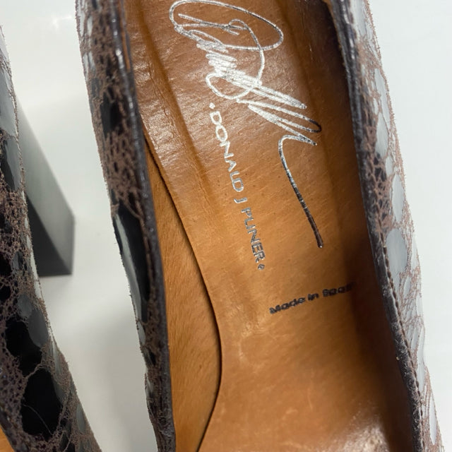 Donald J Pliner Size 7.5 Women's Brown Animal Print Heel Shoes