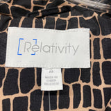 Relativity Women's Size M Black-Tan Pattern Rain Coat