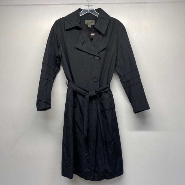 Lulu Bravo Women's Size XS Black Wrinkled Trench Coat