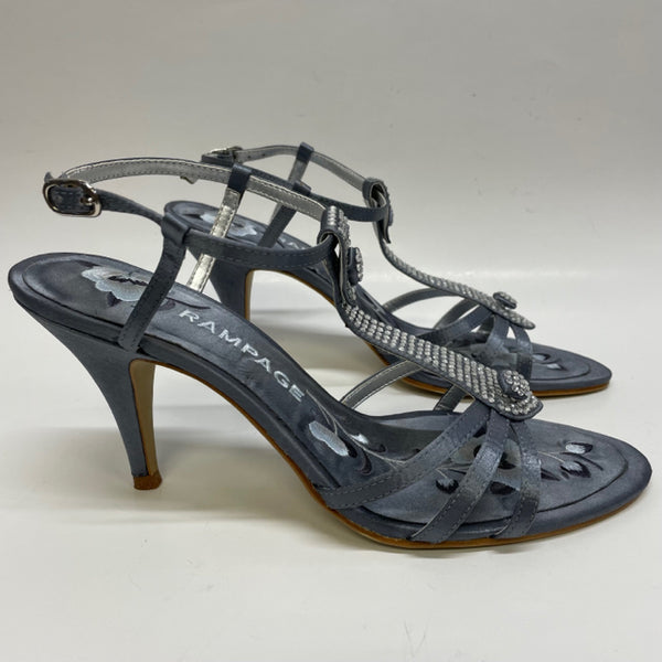 Rampage Size 9.5 Women's Gray Solid High Heel Strapy Sandals