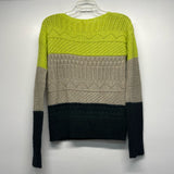 Willow & Clay Size S Women's Lime-Black Color Block Pullover Sweater