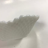 Bowl square milk glass