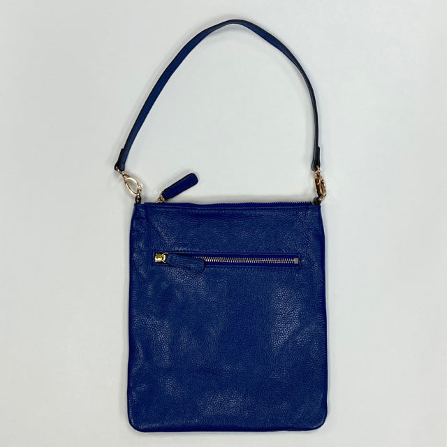 Roberto Cavalli Blue Leather Pebbled Shoulder Handbag