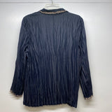 Chico's Women's Size L-2 Navy Shimmer Button Up Jacket