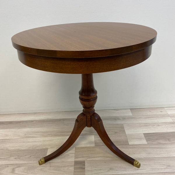 Pedestal Brown Wood Table