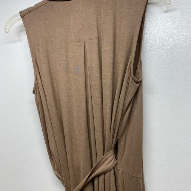 Porridge Size S Women's Brown Solid Maxi-Wrap Dress