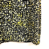 Classiques Entier Size 14-L Women's Black-Yellow Pattern Short Sleeve Dress