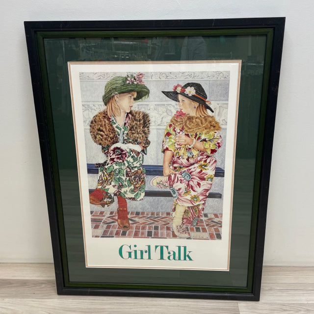 Girl Talk  Matted and Framed by Joyce Sloan