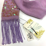 Free People Lilac Wool Blend Sequined Scarf