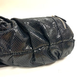 Hype Black Leather Animal Print Shoulder Handbag
