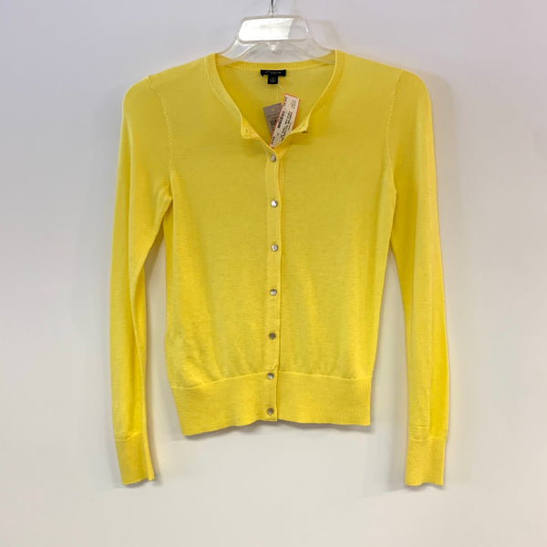 Ann Taylor Size XS Yellow Solid Knit Cardigan Sweater