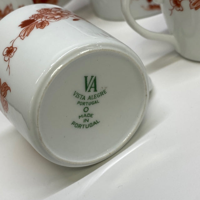 Vista Alegre White-Red Fine China Tea Set