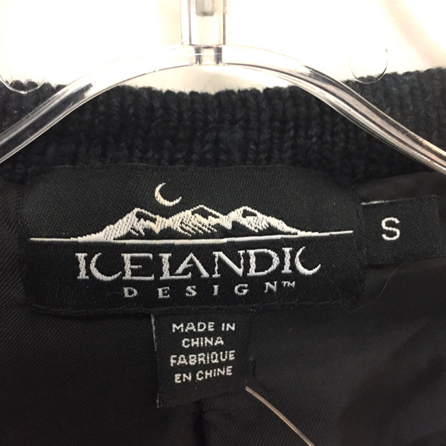 Icelandic Size S Applique Wool Blend Zip Up Jacket