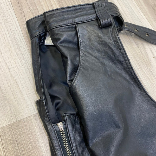 Harley Davidson Men's Size M Black Solid Leather Men's Chaps