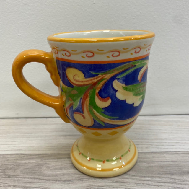 Pfaltzgraff Yellow-Multicolor Ceramic Footed Mug
