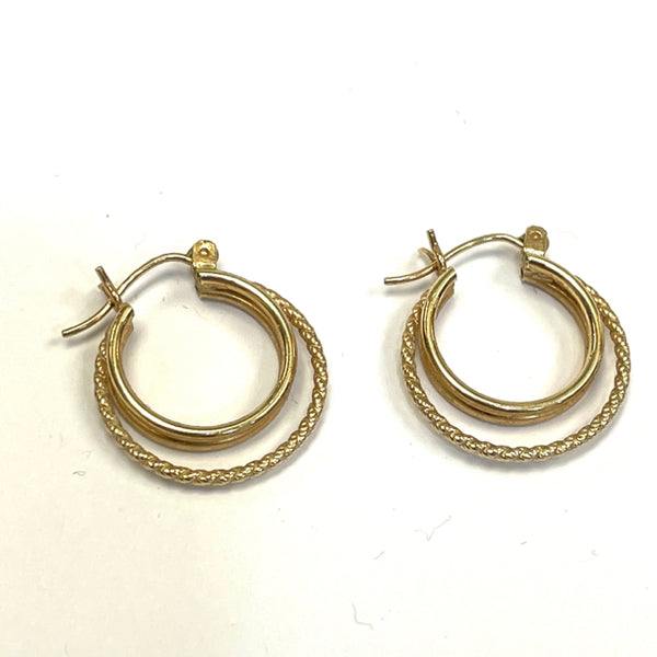 Yellow 14K Earrings 3 hoops