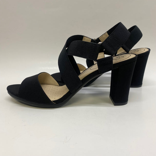 LifeStride Size 10 Women's Black Solid High Heel Sandals