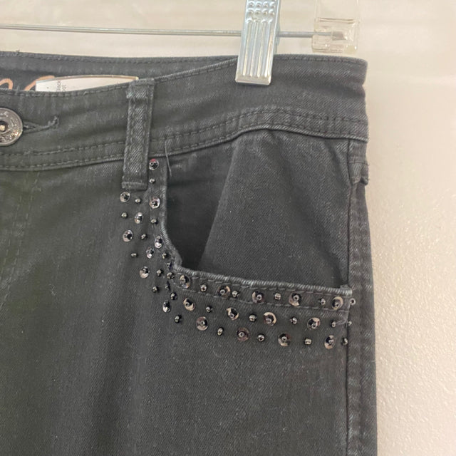 INC Size 4 Women's Black Beaded Boot Cut Jeans