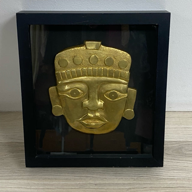 Brass Head Wall Decor in a Shadow Box