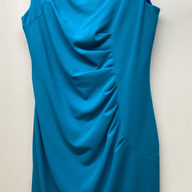 Calvin Klein Size 8-M Women's Turquoise Solid Sheath Dress