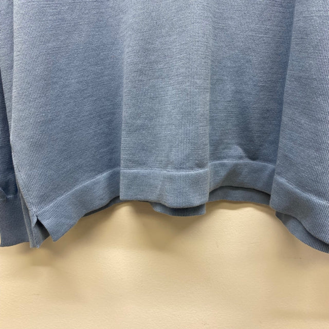 Cellini Men's Size M-L Blue Knit Cotton Solid Men's Long Sleeve Shirt