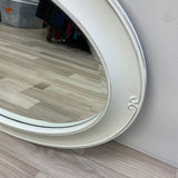 White Plastic Oval Mirror