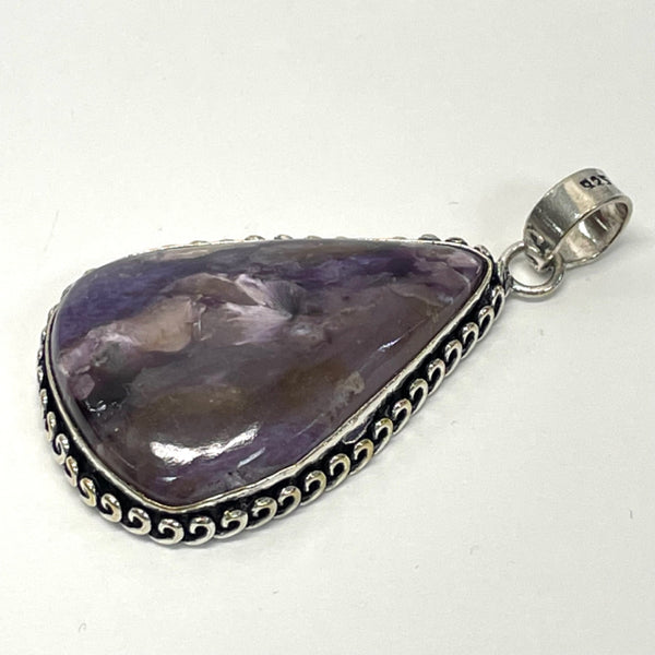 Purple Charoite Sterling Silver Pendant
