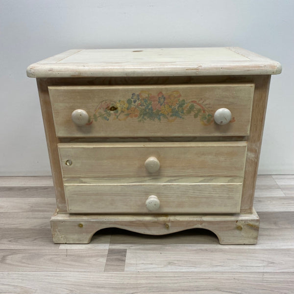 2 Drawer White washed Wood Nightstand
