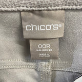 Chico's Size 2 Women's Light Gray Animal Print Straight Leg Jeans