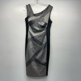 Jax Size 10-M Women's Black-Silver Color Block Sheath Dress