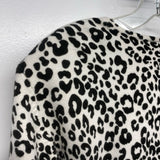 Liz Claiborne Size S Women's Black-White Animal Print Button Up Sweater