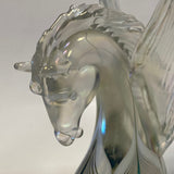 Winged Horse Shaped Figurine Iridescent Art Glass