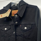 Levis Women's Size M Black Solid Button Up Jacket