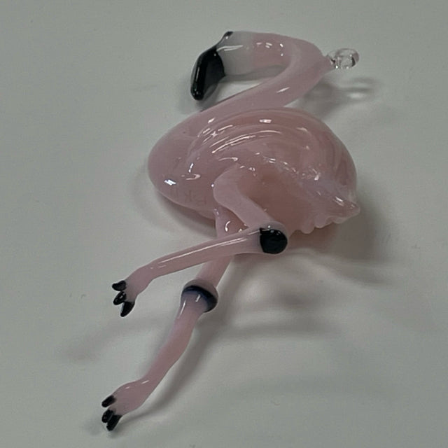 Artful Home Pink Glass Hand Blown Ornament Pink Flamingo