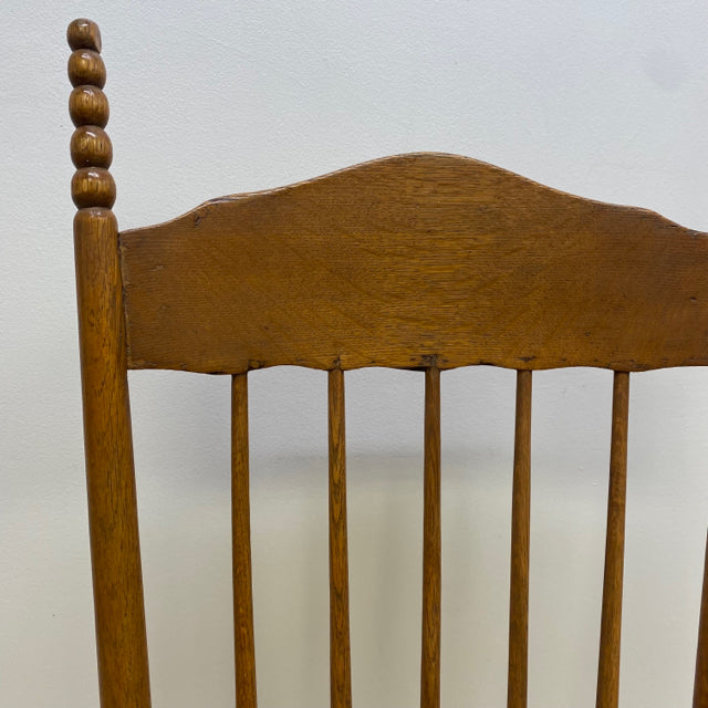 Antique Brown Wood Cane Rocking Chair