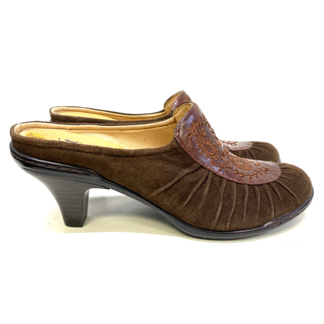 Sofft Size 8.5 Women's Brown Embroidered Shoes