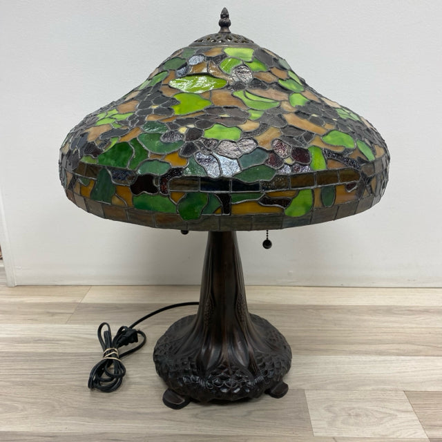 Handmade Tiffany Green-Multi Stained Glass Lamp