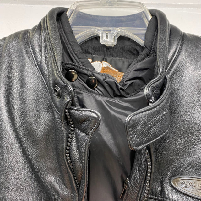 Harley Davidson Size L Black Leather Men's Men's Jacket