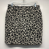 Halogen Women's Size 8 White-Black Animal Print Pencil-Knee Skirt