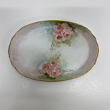 Limoge Oval Plate Floral Handpainted by Emma Seitz