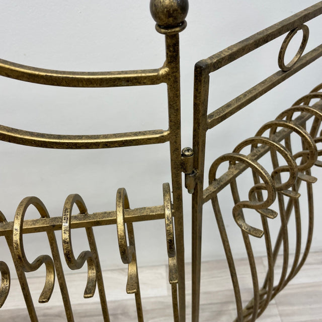 Gold Wrought Iron Fireplace Screen