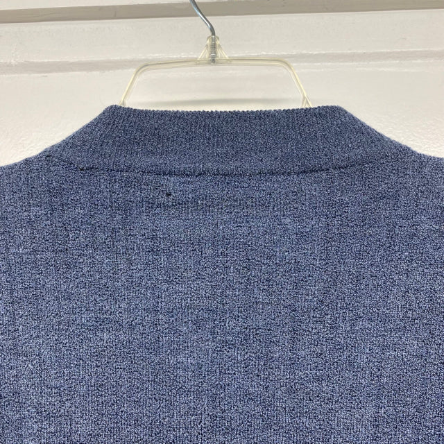 Jhane Barnes Men's Size L Blue Knit Wool Blend Tweed Men's Crew Neck Sweater
