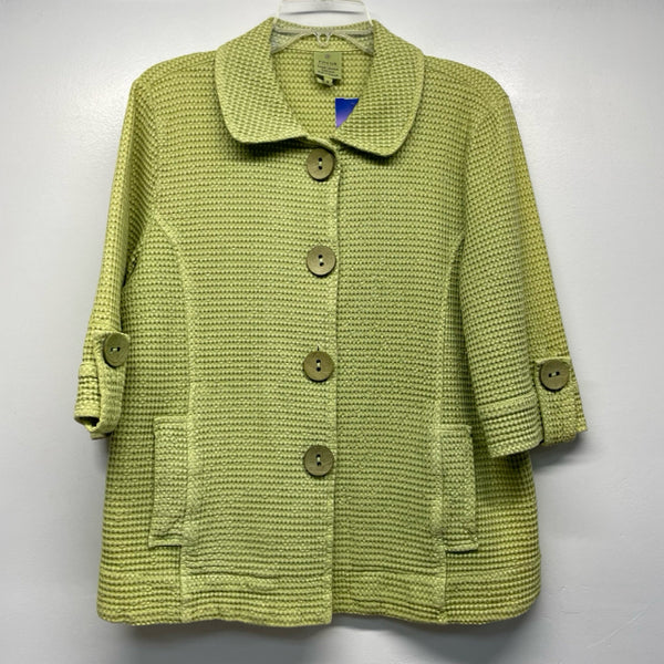 Focus Women's Size S Lime Textured Button Up Jacket